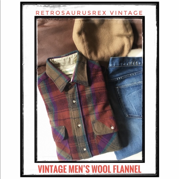 Vintage Other - Vintage 80’s Wool Men’s Flannel Grunge Shirt Med